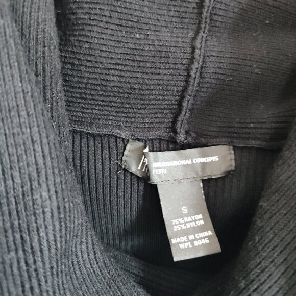 Ladies Petite SZ PS Inc Black Cowl-Neck Long-Sleeve Sweater - Picture 3 of 3